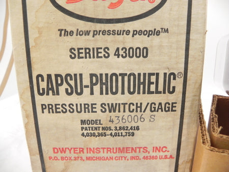 Dwyer Pressure Switch / Gage 436006S - Advance Operations