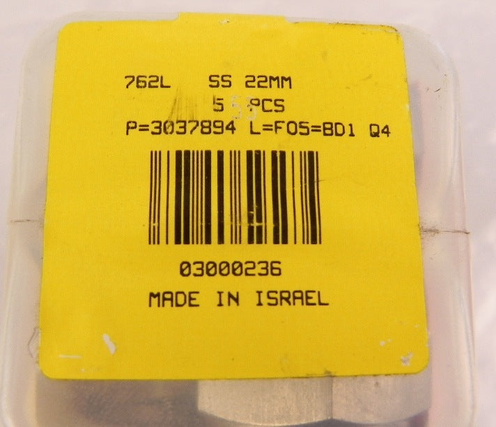 Ham-Let Straights Union Let-Lok 762L SS 22mm (box of 5) - Advance Operations