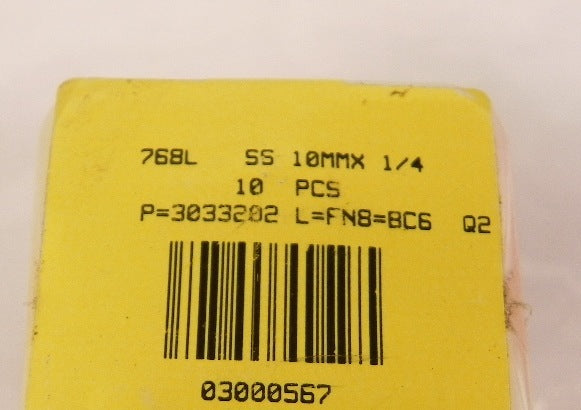 Ham-Let Straights Male Let-Lok 768L SS 10mmX 1/4 (10) - Advance Operations