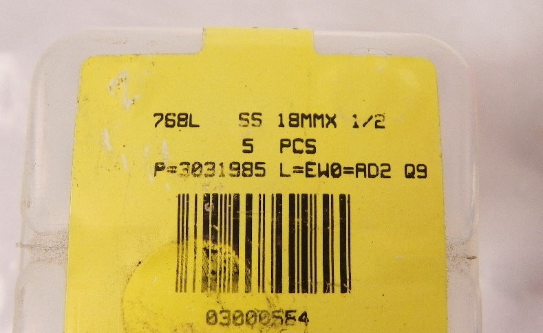 Ham-Let Straights Male Let-Lok 768L SS 18mmX 1/2 (5) - Advance Operations
