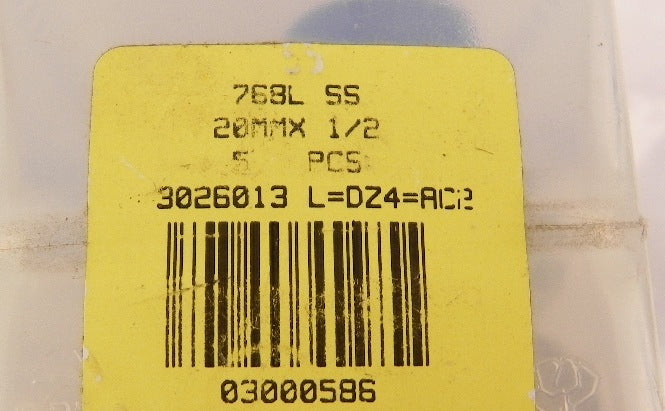 Ham-Let Straights Male Let-Lok 768L SS 20mmX 1/2 (4) - Advance Operations