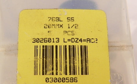 Ham-Let Straights Male Let-Lok 768L SS 20mmX 1/2 (4) - Advance Operations