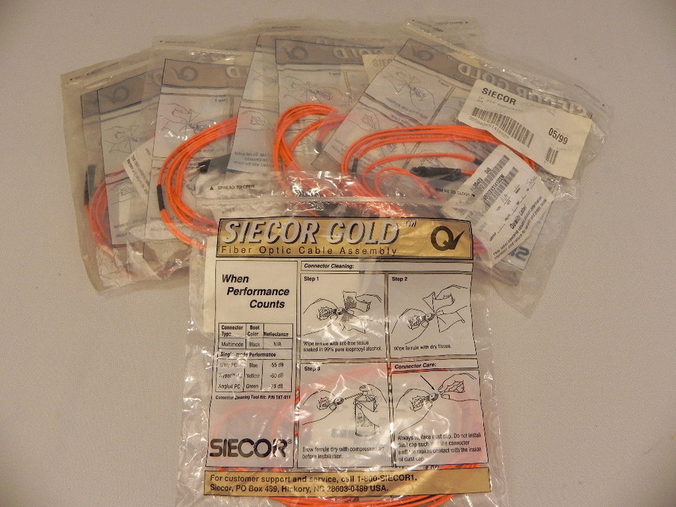 Siecor Fiber Optic Cable Assy SCPC/STPC (Lot of 7) - Advance Operations
