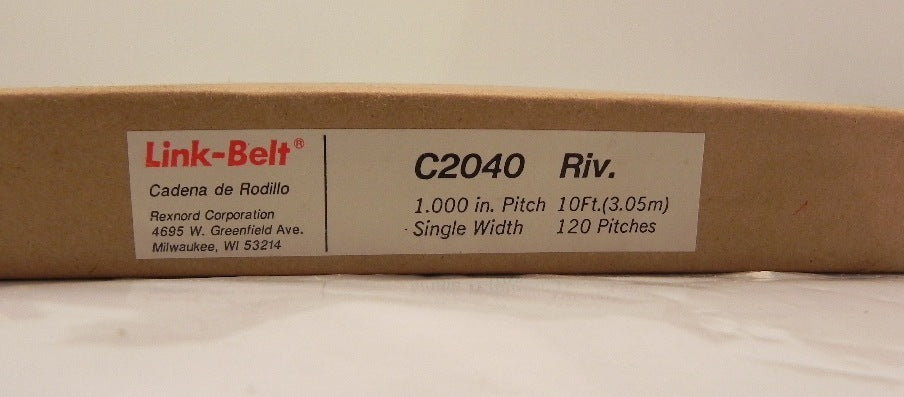 Rexnord Link-Belt 10ft Riveted Roller Chain C2040  1" pitch x 10' Heavy Duty Made USA - Advance Operations