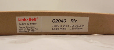 Rexnord Link-Belt 10ft Riveted Roller Chain C2040  1" pitch x 10' Heavy Duty Made USA - Advance Operations