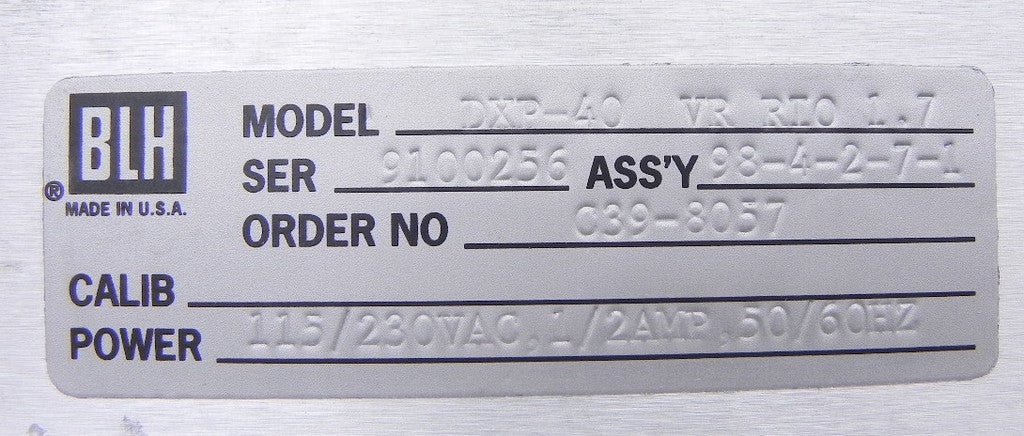 Vishay / BLH Electronics Weight Transmitter DXP40 / DXP-40 Free 1 Year Warranty - Advance Operations