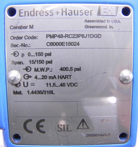 Endress+Hauser Cerabar M Pressure Transmitter PMP46 - Advance Operations