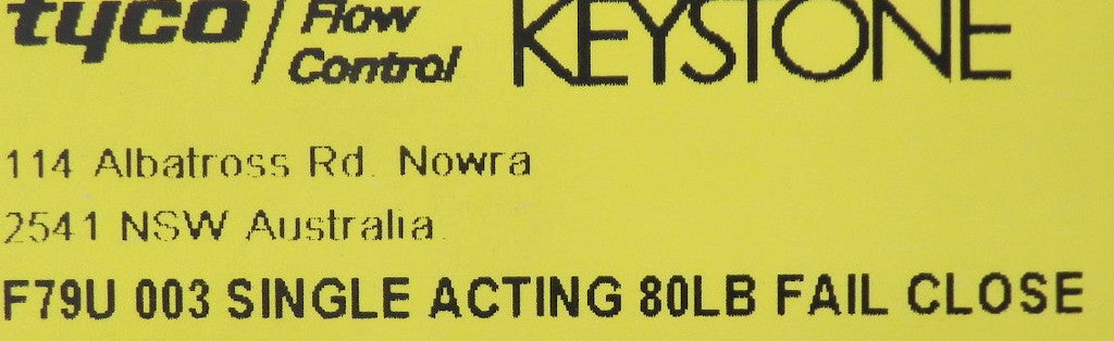 Keystone Butterfly Valve w/ Single Acting Actuator Fig 222 3" - Advance Operations