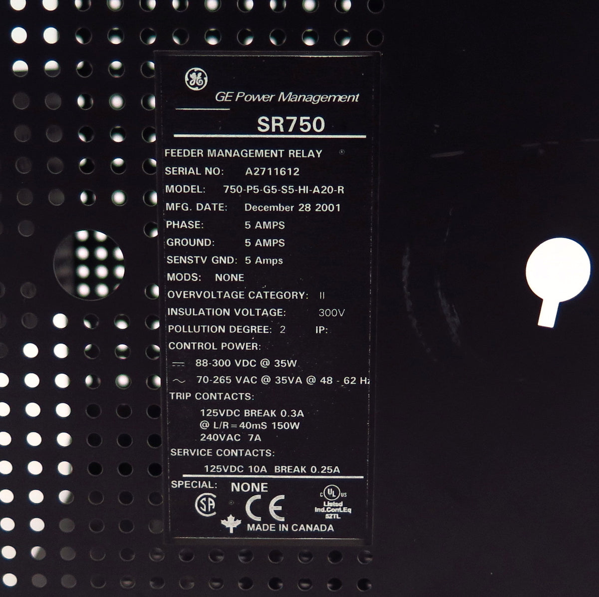 Ge Multilin Feeder Management Relay Case SR750 CASE - Advance Operations