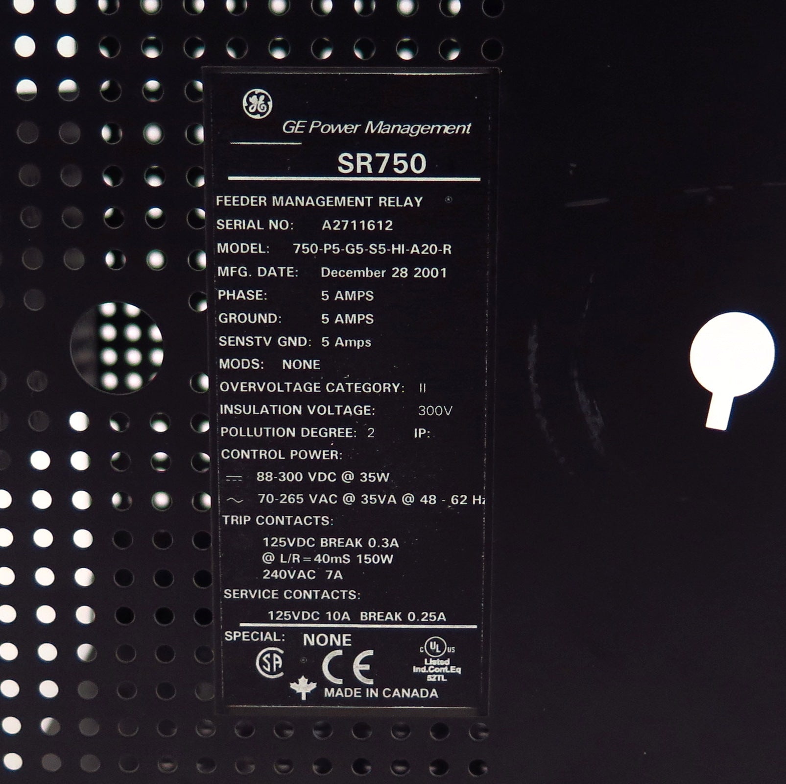 Ge Multilin Feeder Management Relay Case SR750 CASE - Advance Operations