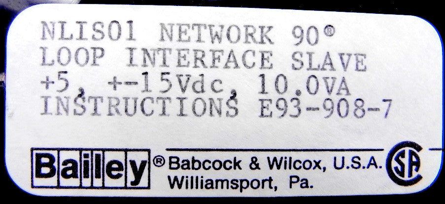 ABB Bailey Network 90 Loop Interface Slave NLIS01 - Advance Operations