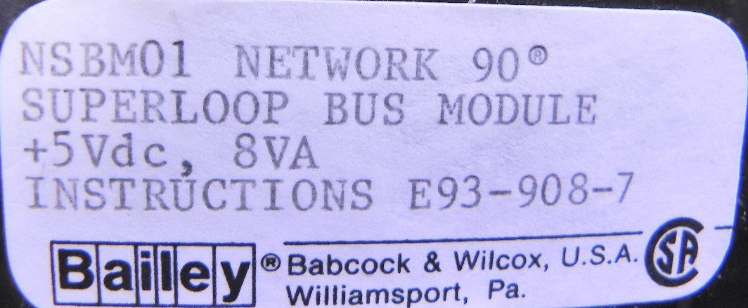 Bailey Network 90 Superloop Bus Module NSBM01 - Advance Operations