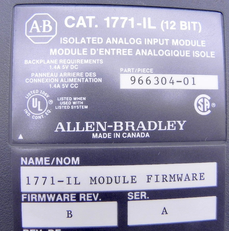 Allen-Bradley Isolated Analog Input Module 1771-IL - Advance Operations