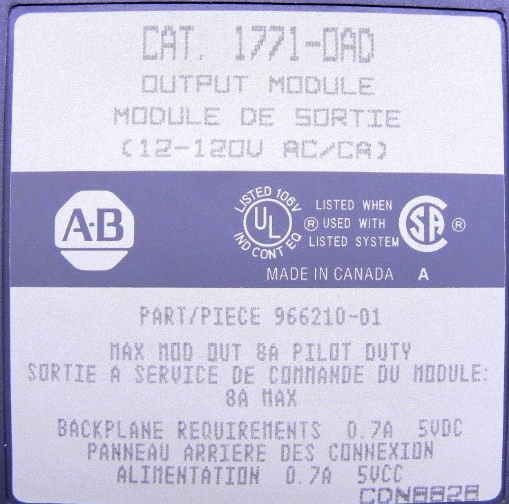 Allen-Bradley Output Module 1771-OAD WIth BoX - Advance Operations