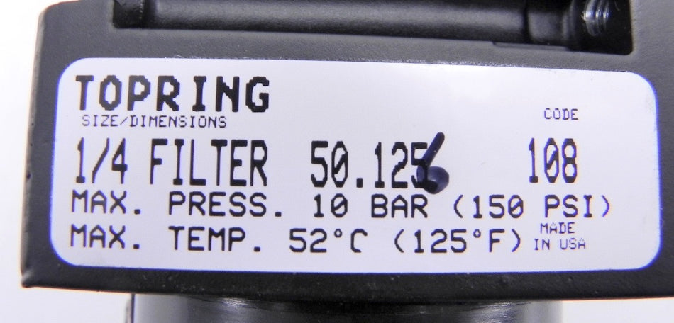 Topring Filter 1/4" Medium Auto Isoplast 50.126 - Advance Operations