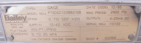 Bailey PTSDGC Pressure transmitter PTSDGC122BB210B - Advance Operations
