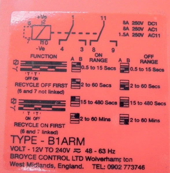 Broyce Controls Time Delay Relay B1ARM - Advance Operations