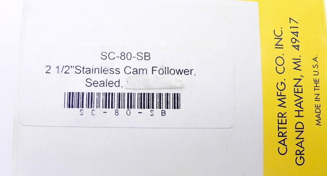 Carter Stainless Cam Follower Bearing SC-80-SB - Advance Operations