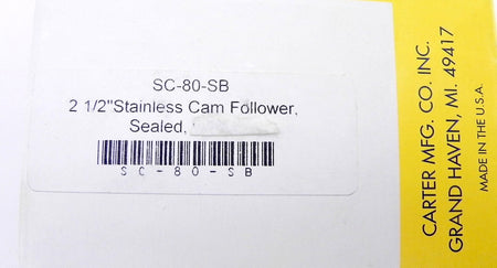 Carter Stainless Cam Follower Bearing SC-80-SB - Advance Operations