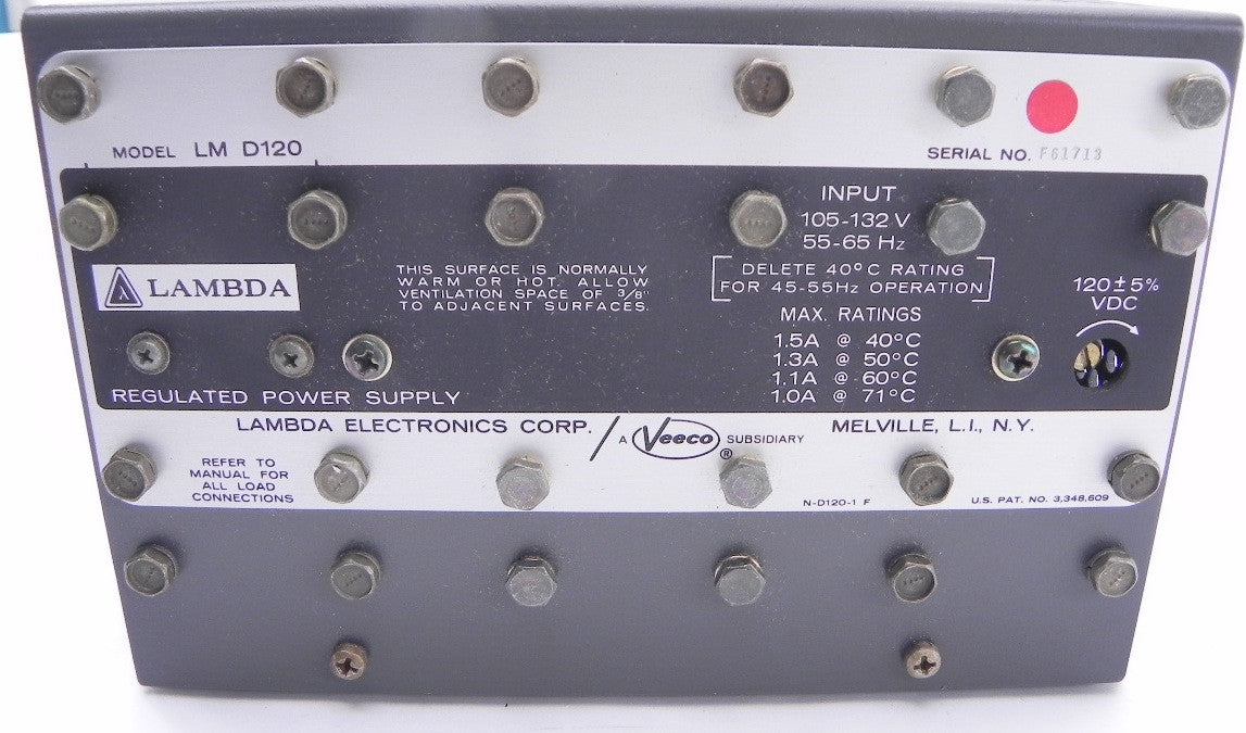Lambda Regulated Power Supply LM D120 - Advance Operations