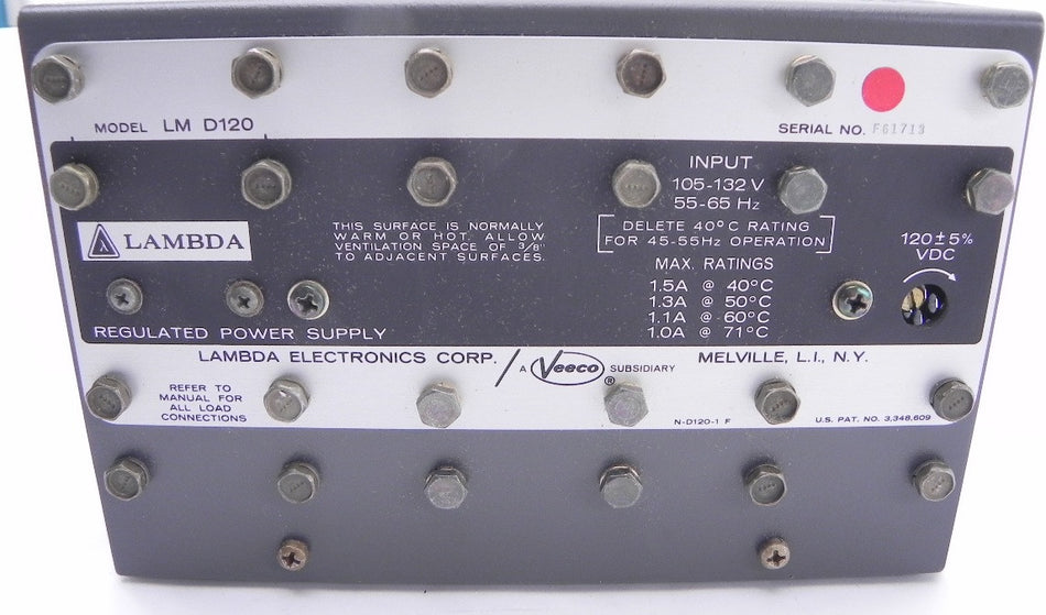 Lambda Regulated Power Supply LM D120 - Advance Operations