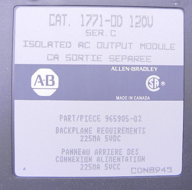Allen-Bradley Isolated Output Module  Used 1771-OD - Advance Operations