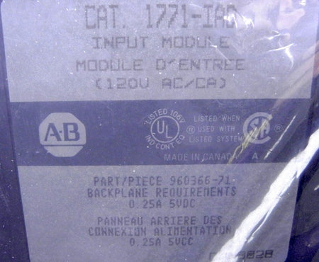 Allen-Bradley Input Module Refurbished Sealed 1771-IAD - Advance Operations