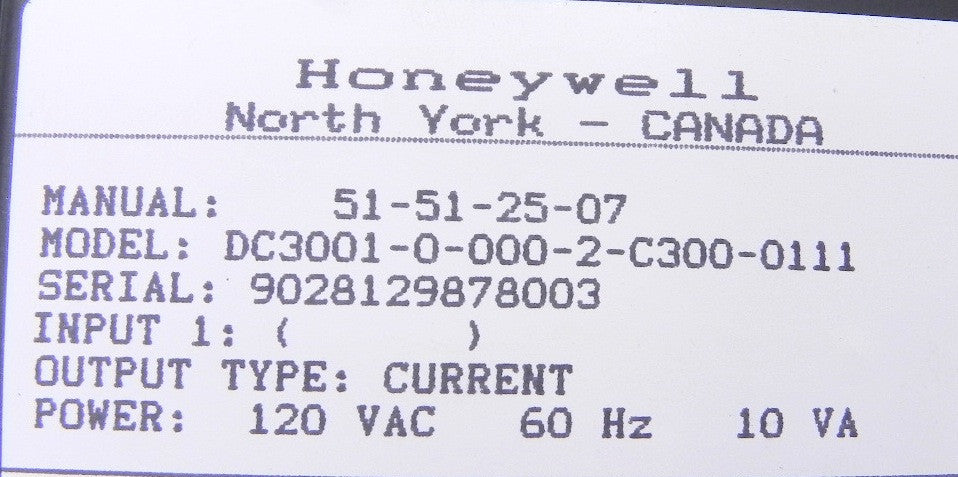 Honeywell Temperature Controller DC300100002C3000111 - Advance Operations