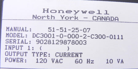 Honeywell Temperature Controller DC300100002C3000111 - Advance Operations