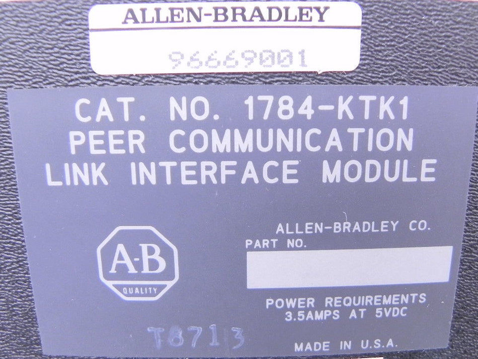 Allen-Bradley Peer Communication Module 1784-KtK1 - Advance Operations