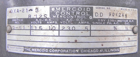Mercoid Control Dwyer Pressure Switch DXA-21-3 R 12S - Advance Operations