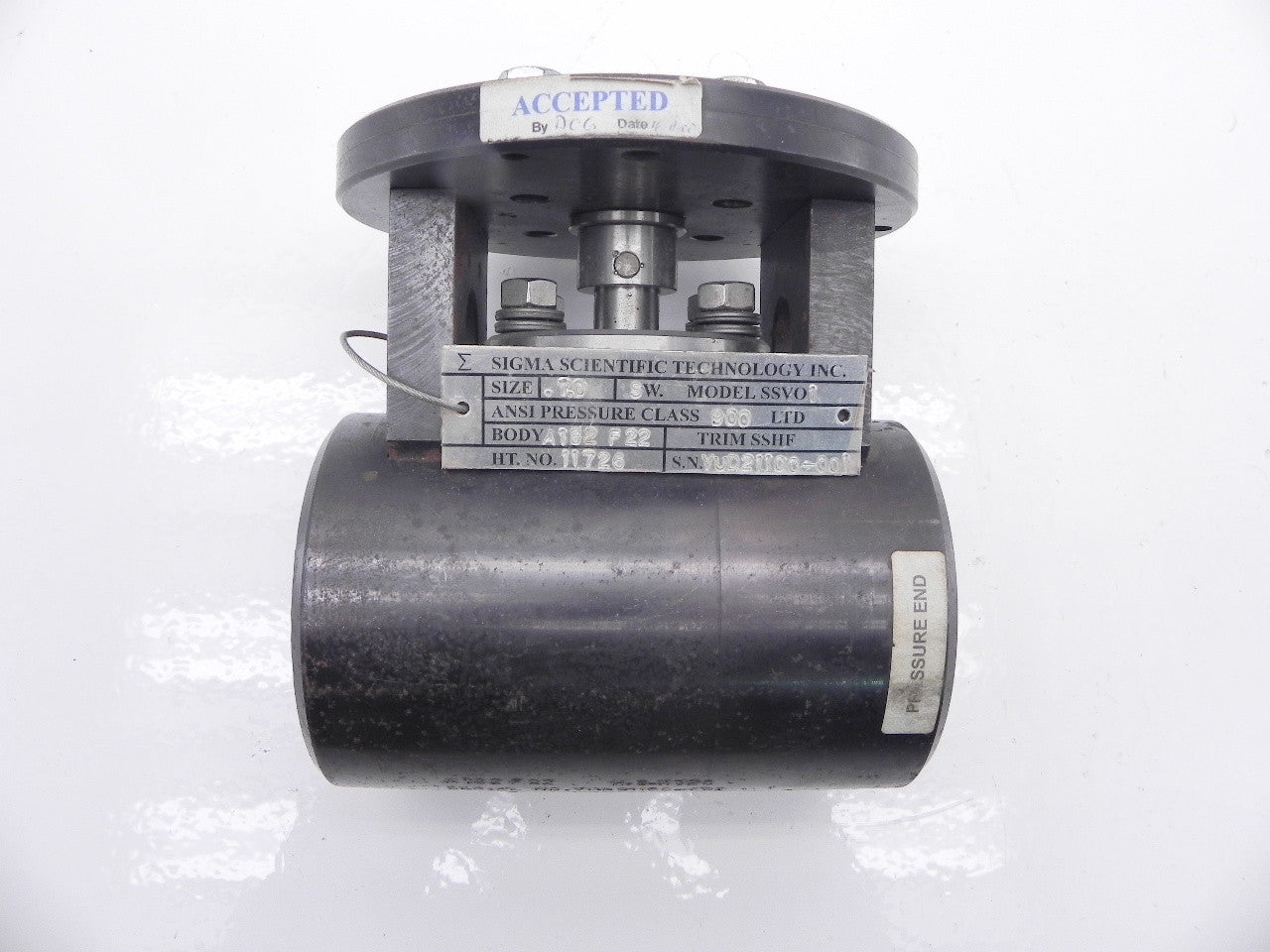 Sigma Scientific technology Valve SW. SSVO1 Size 1.0 - Advance Operations