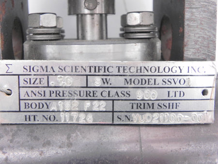 Sigma Scientific technology Valve SW. SSVO1 Size 1.0 - Advance Operations