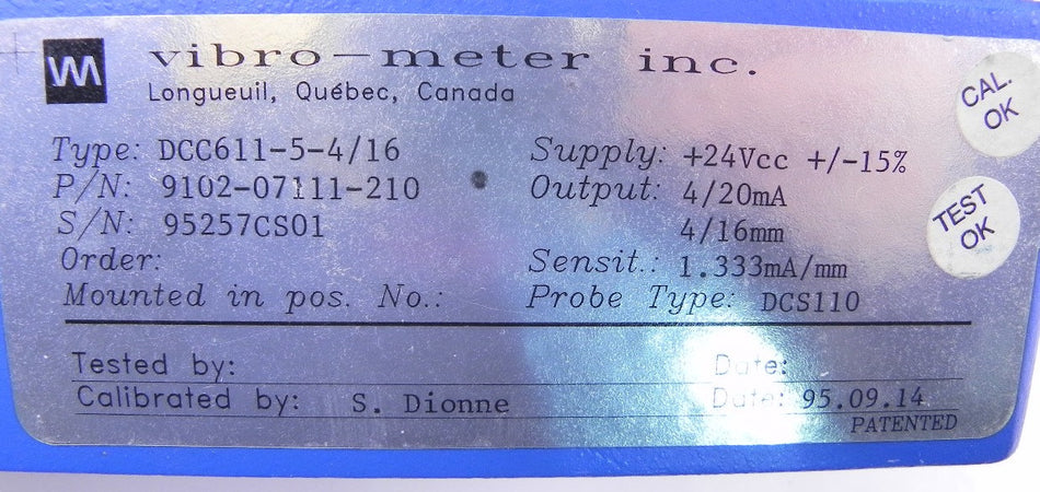 VibroSystM Pressure Controller DCC611-5-4/16 - Advance Operations