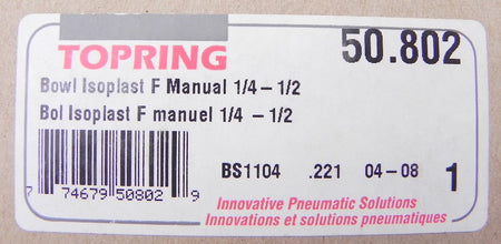 Topring Regulator Bowl Isoplast 1/4 - 1/2 50-802 (2) - Advance Operations