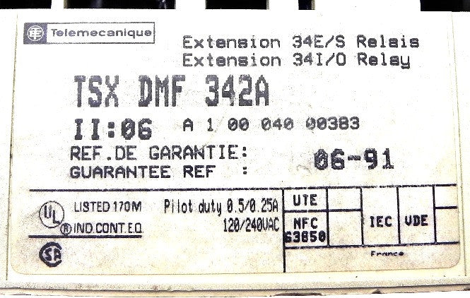 Telemecanique Programmable Controller TSX DMF 342A - Advance Operations
