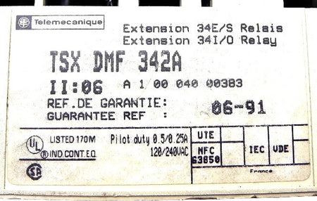 Telemecanique Programmable Controller TSX DMF 342A - Advance Operations