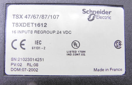 Schneider 16 Input Regroup Module TSX DET 1612 - Advance Operations