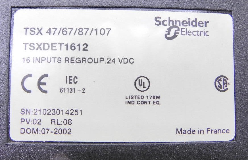 Schneider 16 Input Regroup Module TSX DET 1612 - Advance Operations