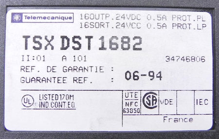 Telemecanique 16 Output Module TSX DST 1682 - Advance Operations