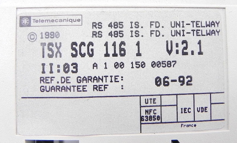 Telemecanique Unitelway Connection Module TSX SCG 1161 - Advance Operations