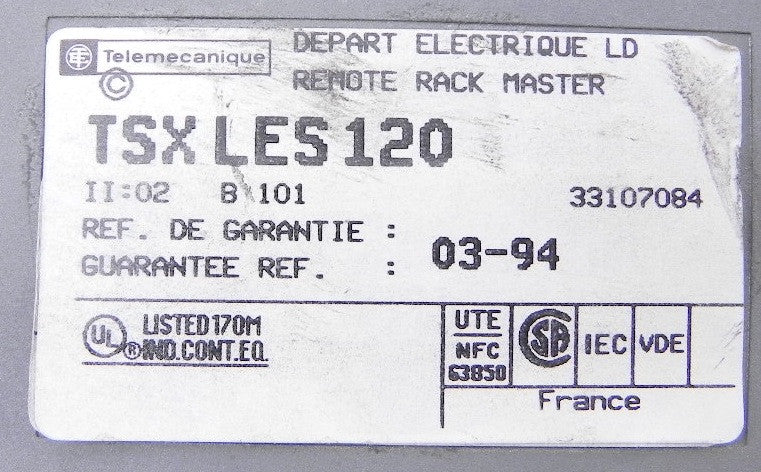 AEG Schneider Remote Rack Master TSX LES 120 - Advance Operations