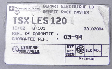 AEG Schneider Remote Rack Master TSX LES 120 - Advance Operations