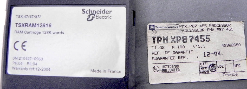 Telemecanique Processor Module TPM XP87455 - Advance Operations