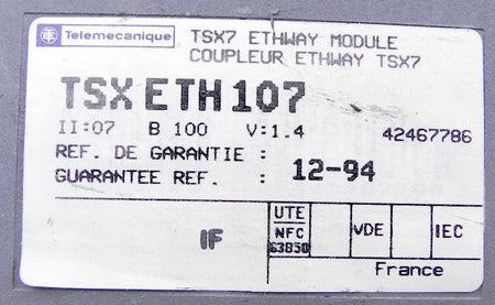 Telemecanique Ethway Module TSXETH107 - Advance Operations