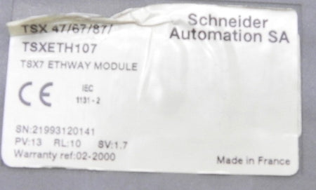 Schneider Ethway Module TSXETH107 SV 1.7 - Advance Operations