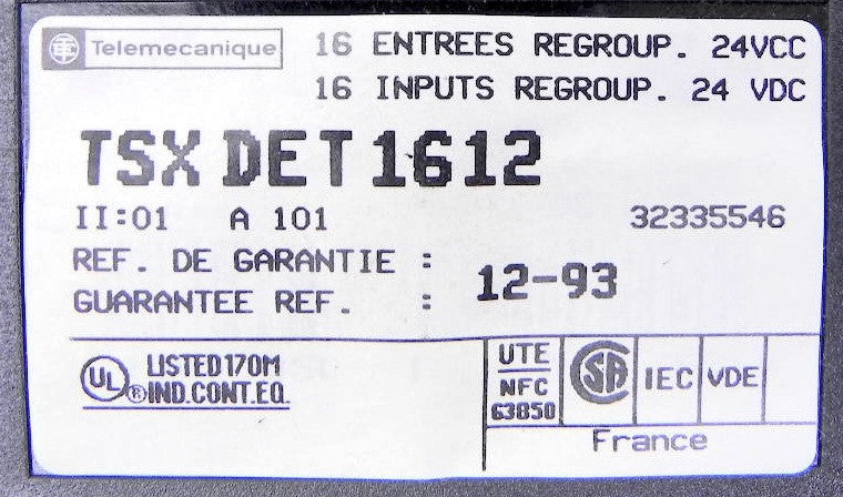 Telemecanique 16 Inputs Regroup Module TSX DET 1612 - Advance Operations