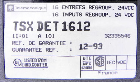 Telemecanique 16 Inputs Regroup Module TSX DET 1612 - Advance Operations