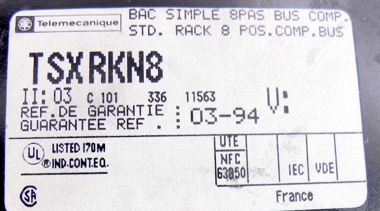 Telemecanique 10 Slot Rack TSXRKN8 - Advance Operations