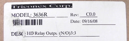 Triconex Non-Triplicated Output Module 3636R Rev:C - Advance Operations